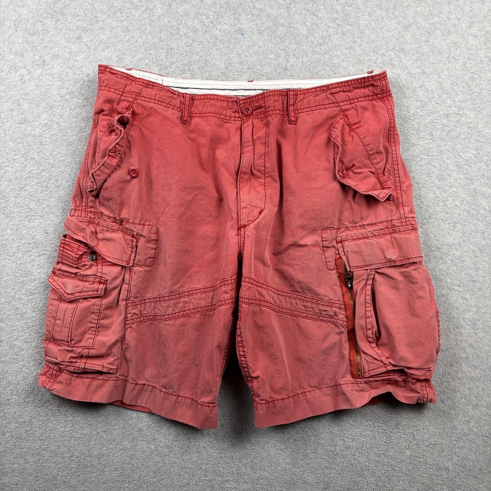 Polo Ralph Lauren Cargo Shorts Mens 36 Faded Red Military Talon Zip Surplus Fit